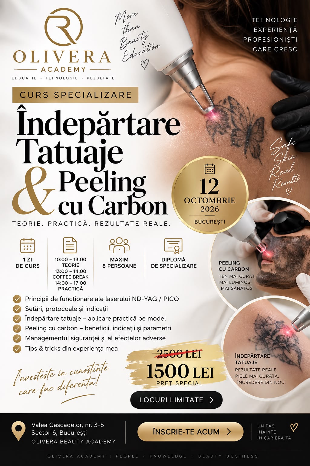 Curs Îndepărtare Tatuaje și Peeling cu Carbon OLIVERA